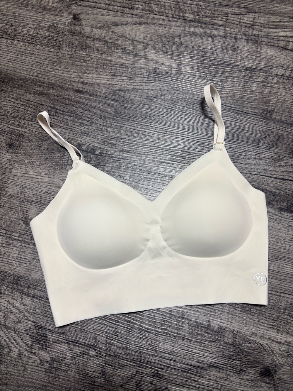 SHEIN Cream Seamless Wireless Padded Bra
